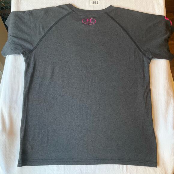Under Armour Girl’s Short Sleeve T-shirt size XL Youth, Dark Gray,Cancer Fighter - Picture 5 of 6